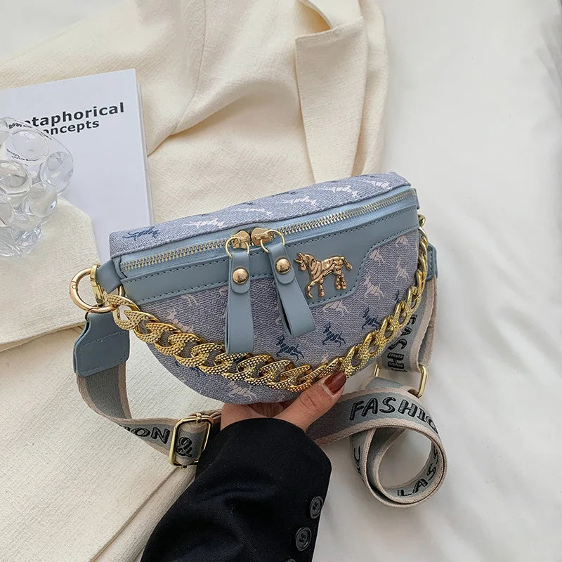 PU Leather Chain Crossbody Bag Women Shoulder Messenger Handbag Purses