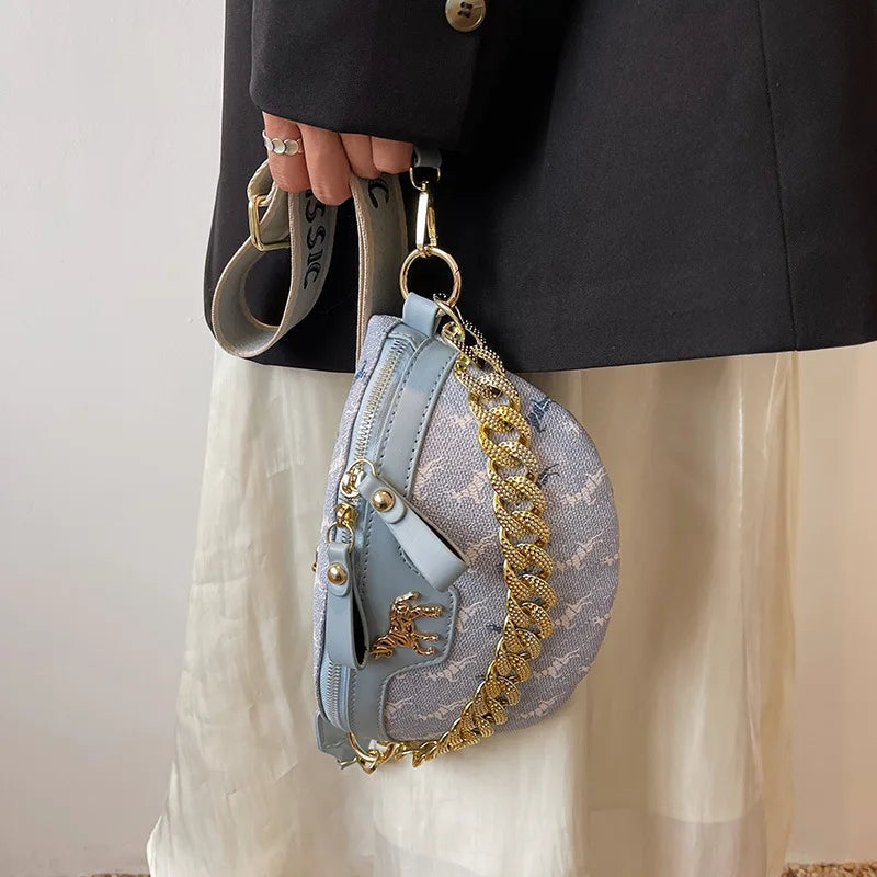 PU Leather Chain Crossbody Bag Women Shoulder Messenger Handbag Purses