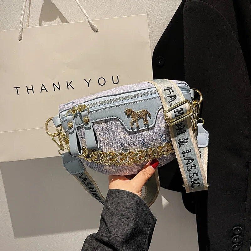 PU Leather Chain Crossbody Bag Women Shoulder Messenger Handbag Purses