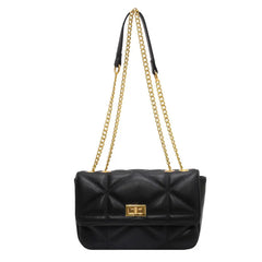 Vintage PU Leather Chain Shoulder Crossbody Bag for Women Small Handbag