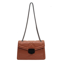 PU Leather Shoulder Bag Classic Style Multifunction Handbag