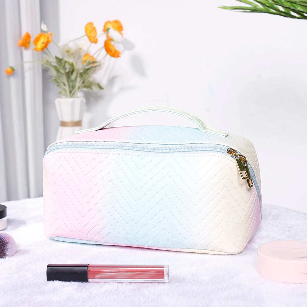Colorful Wavy Pattern Gradient Pillow Cosmetic Bag