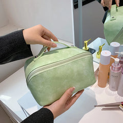 PU Leather Cosmetic Bag Women Travel Make Up Pouch Toiletry Organizer