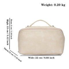 PU Leather Cosmetic Bag Women Travel Make Up Pouch Toiletry Organizer