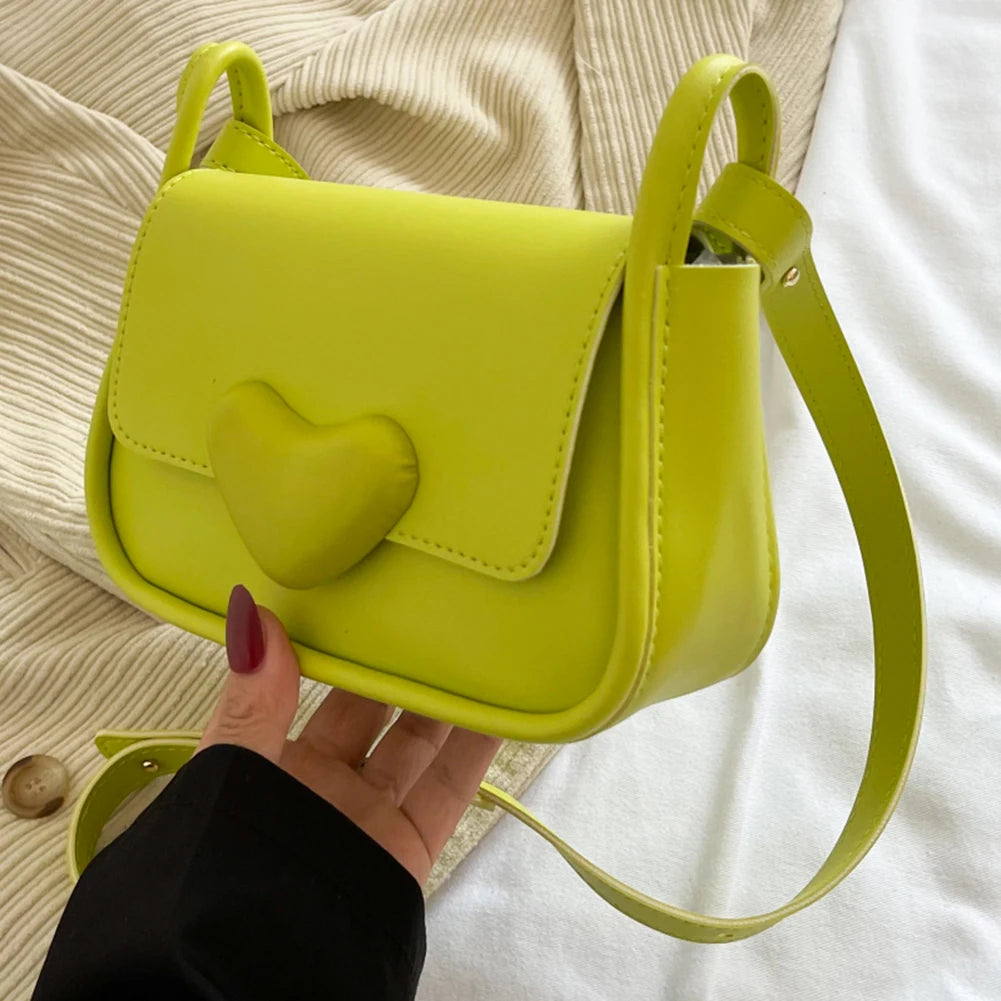PU Leather Crossbody Bag Love Clasp Shoulder Bag