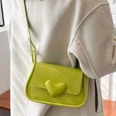 PU Leather Crossbody Bag Love Clasp Shoulder Bag
