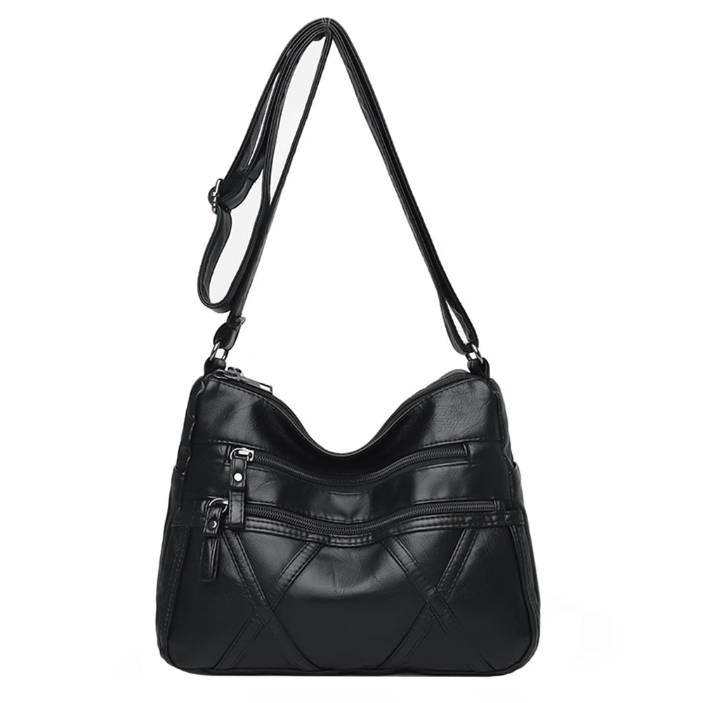 Solid PU Leather Crossbody Bags for Women