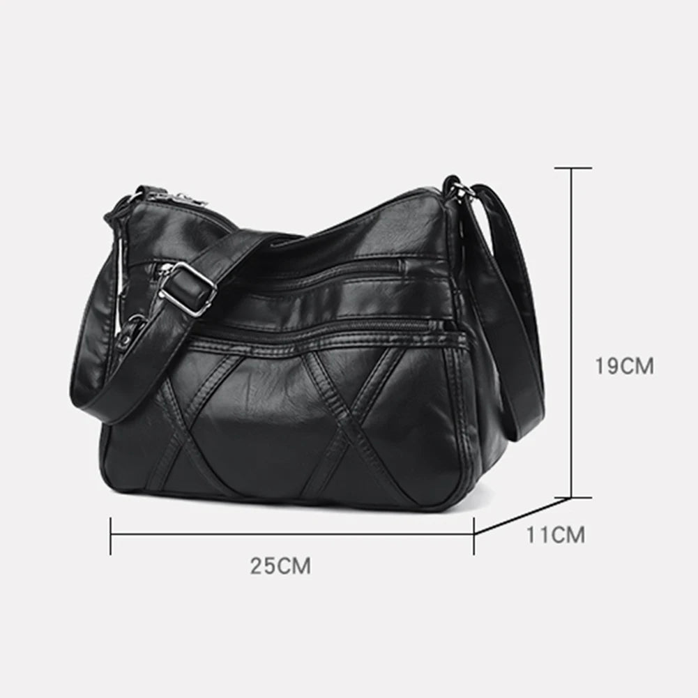 Solid PU Leather Crossbody Bags for Women