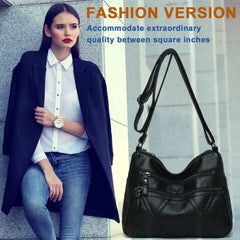 Solid PU Leather Crossbody Bags for Women