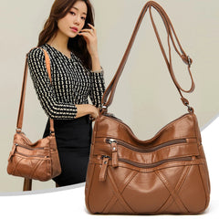 Solid PU Leather Crossbody Bags for Women