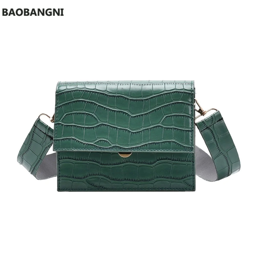 Summer Lady Shoulder Handbags Small Stone Pattern Female Totes for Women
