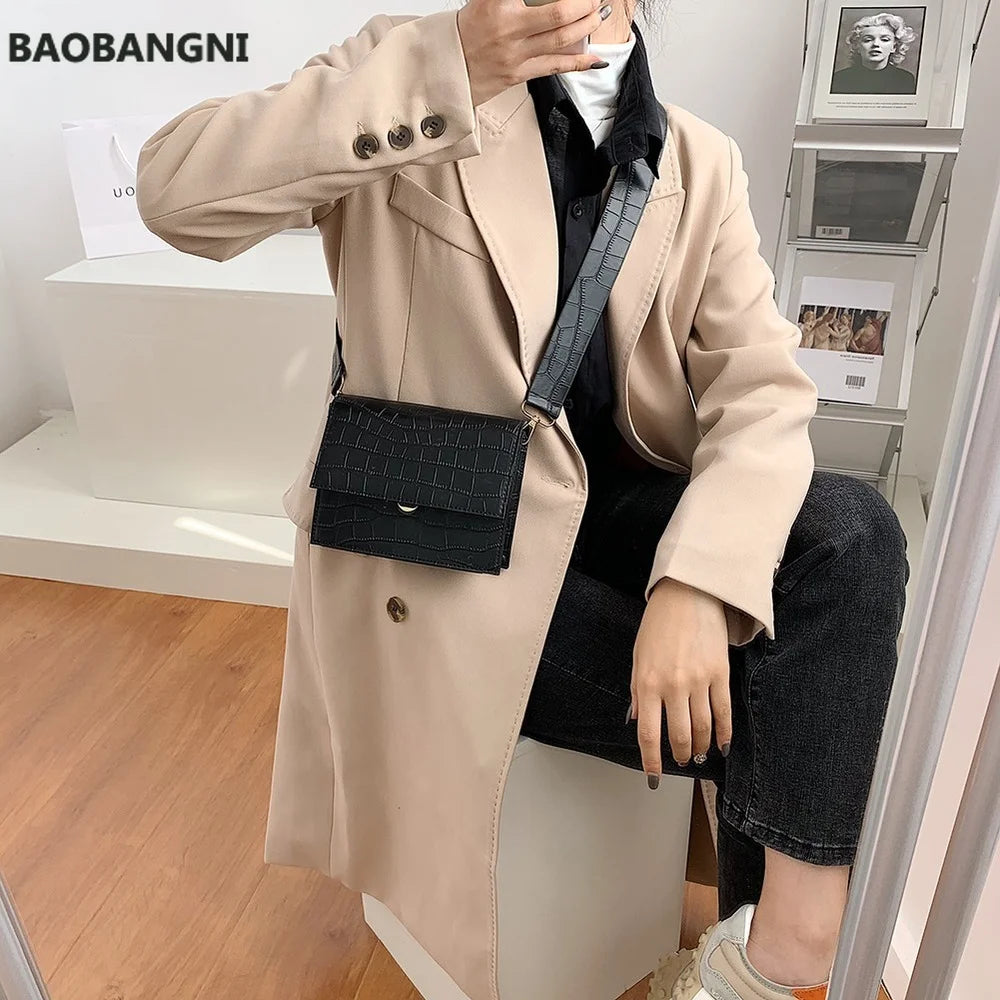 Summer Lady Shoulder Handbags Small Stone Pattern Female Totes for Women