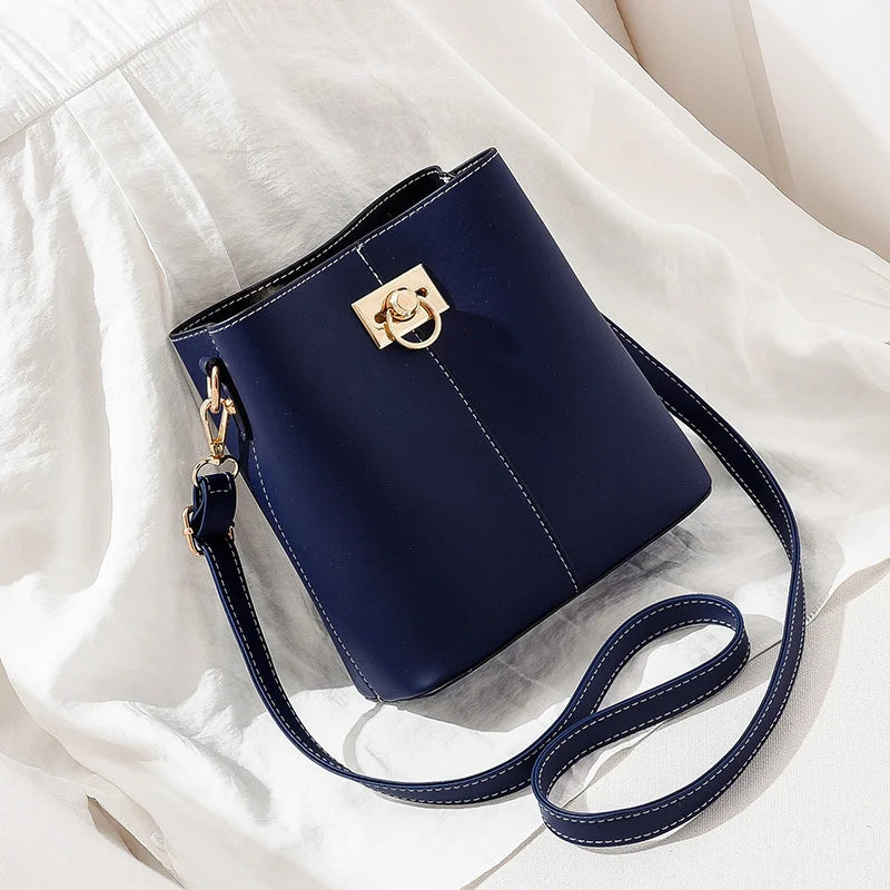 PU Leather Crossbody Bags Patchwork Bucket Bags Shoulder Handbags