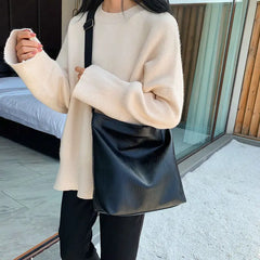PU Leather Crossbody Bag Women Zipper Big Capacity Shoulder Brief Casual Travel