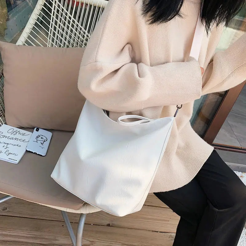 PU Leather Crossbody Bag Women Zipper Big Capacity Shoulder Brief Casual Travel