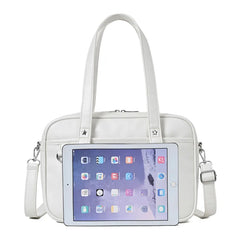 PU Leather Crossbody Bag Women Handbag Large Capacity Student A4 Book Bag