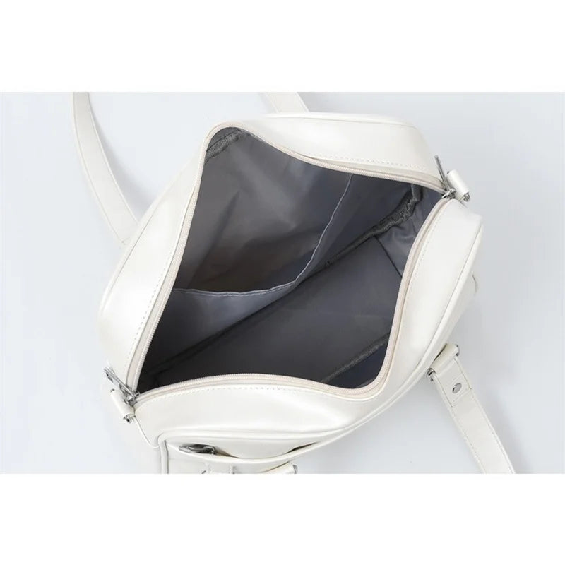 PU Leather Crossbody Bag Women Handbag Large Capacity Student A4 Book Bag