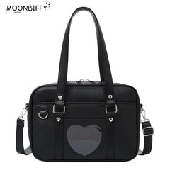 PU Leather Crossbody Bag Women Handbag Large Capacity Student A4 Book Bag
