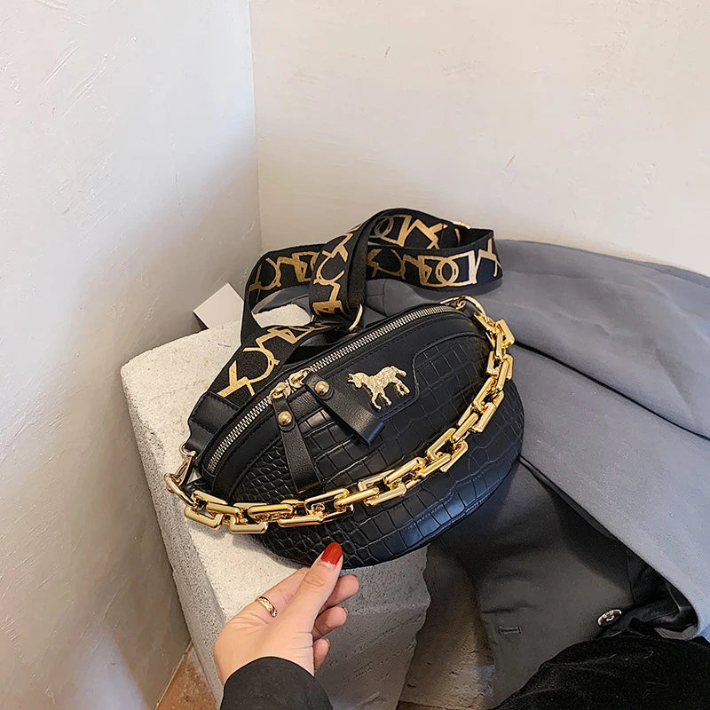 PU Leather Crossbody Chest bag Shoulder Bag for Women Girls Purses and Handbags