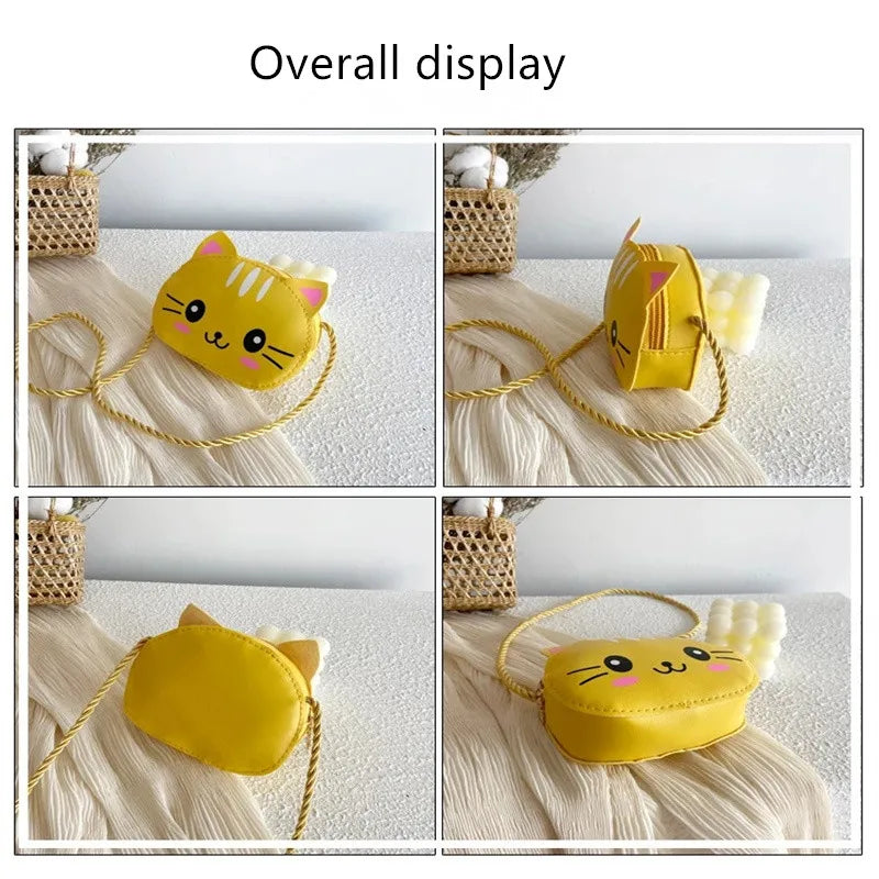 Cartoon Cat Baby Girls Shoulder Bag Coin Purse Mini Crossbody Bag