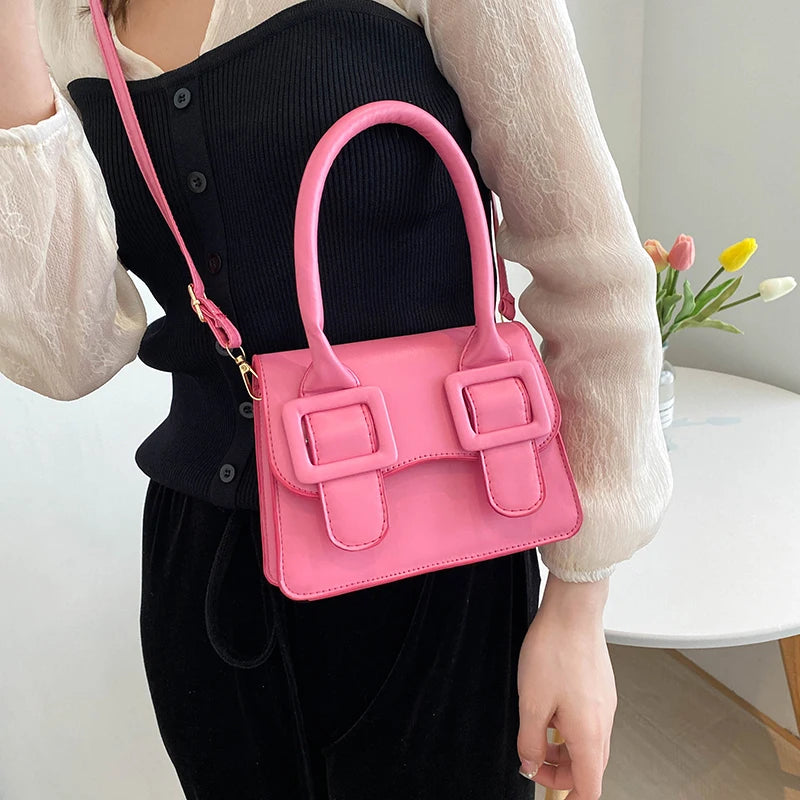 Casual PU Leather Mini Messenger Bag Women Shoulder Crossbody Handbag