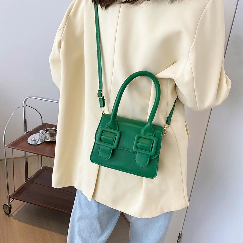 Casual PU Leather Mini Messenger Bag Women Shoulder Crossbody Handbag