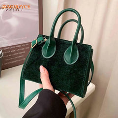 Hit-Color Handbag Women's Classic Satchel Small Hand Bag Purse