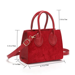 Hit-Color Handbag Women's Classic Satchel Small Hand Bag Purse