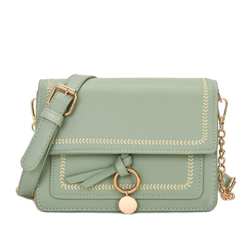PU Leather Multifunction Shoulder Bag Classic Style Crossbody Bag