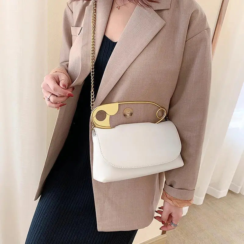 PU Leather Chains Shoulder Bag Party Clutch Mini Crossbody