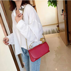 PU Leather Chains Shoulder Bag Party Clutch Mini Crossbody