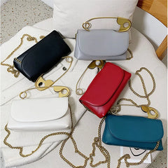 PU Leather Chains Shoulder Bag Party Clutch Mini Crossbody