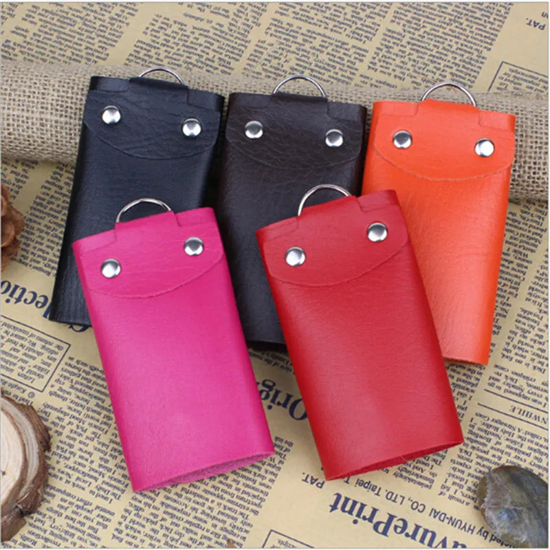 PU Leather Housekeeper Key Holders Car Keychain Key Wallet Ring