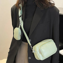 PU Leather Ladies Hand Bag Pockets Underarm Bag All-match Casual Soft Portable