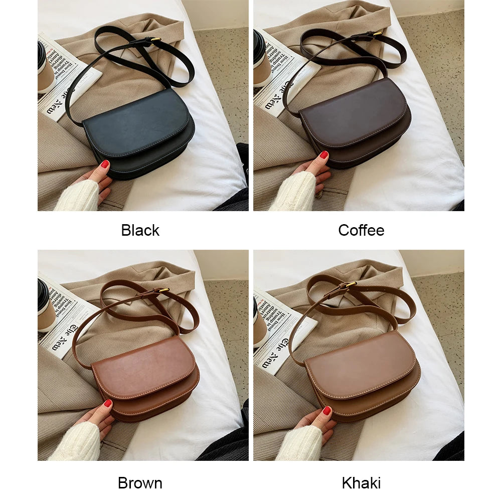PU Leather Ladies Handbags Commuters Bag Solid Casual Versatile Adjustable Strap
