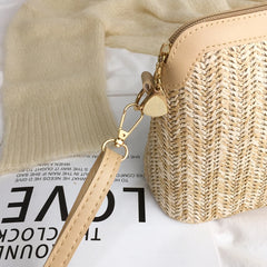 Fashionable Straw Crossbody Bag for Women - Beach Holiday Shoulder Bag