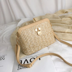 Fashionable Straw Crossbody Bag for Women - Beach Holiday Shoulder Bag