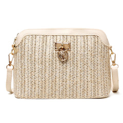 Fashionable Straw Crossbody Bag for Women - Beach Holiday Shoulder Bag