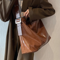 PU Leather Large Capacity Crossbody Bags For Women Retro Tote Bag