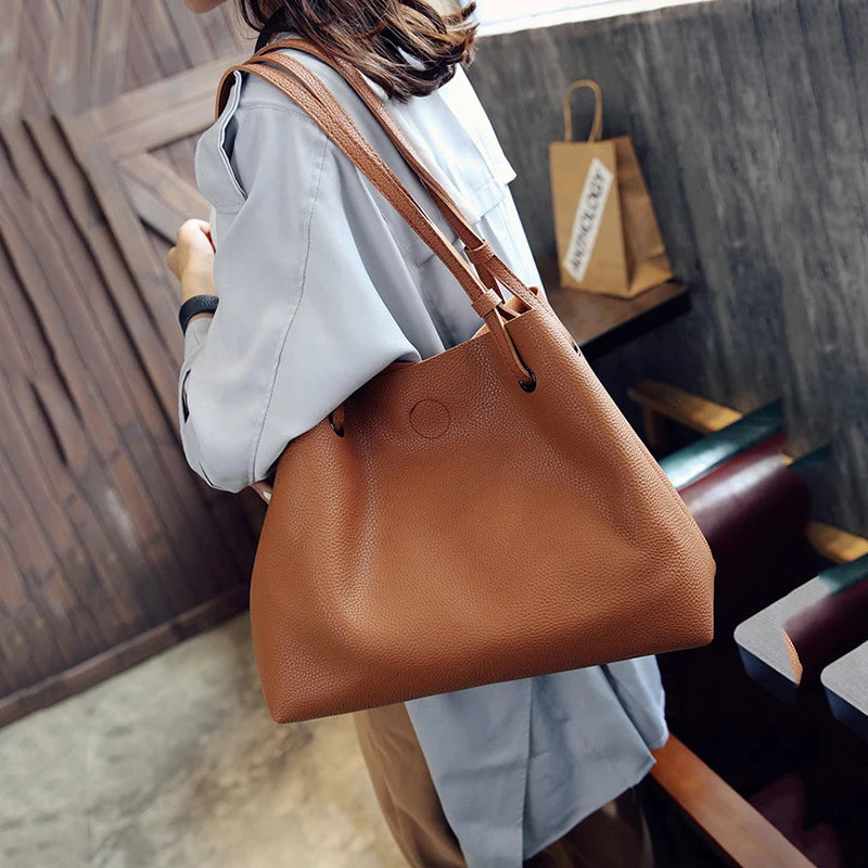PU Leather Shoulder Bag Women's Multifunctional Handbag