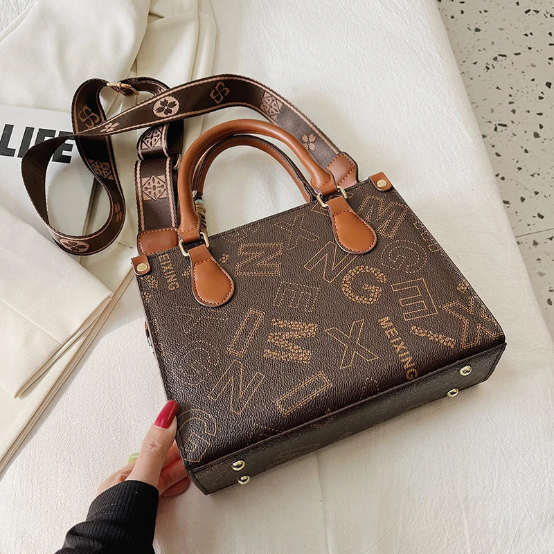 Vintage Style PU Leather Tote Shoulder Bag Top Handle Handbag