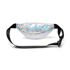 PU Leather Laser Shoulder Crossbody Bag Multicolor Travel Waist Pack