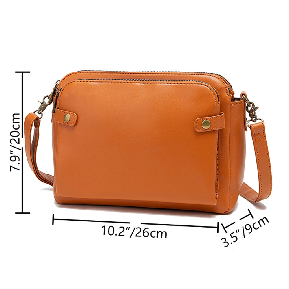 Vintage PU Leather Crossbody Bag Soft Portable Female Handbags