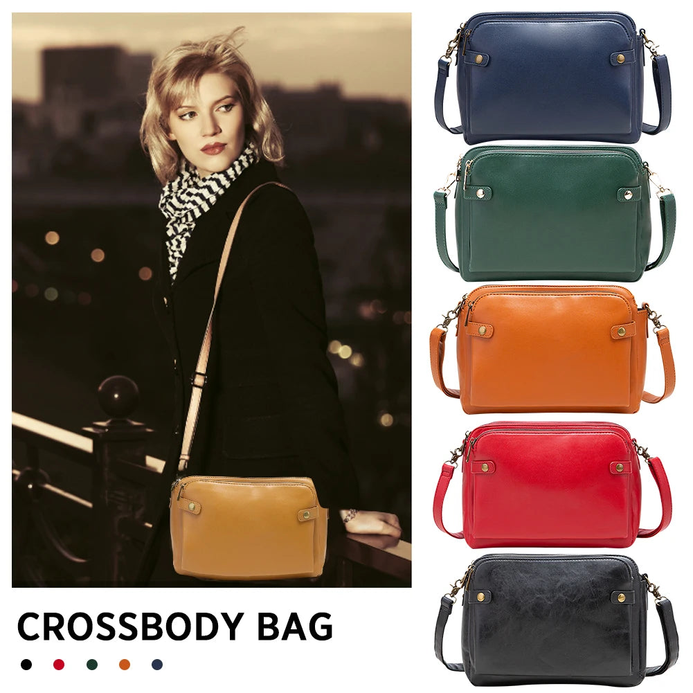 Vintage PU Leather Crossbody Bag Soft Portable Female Handbags