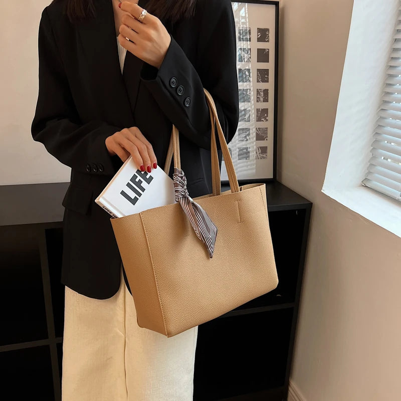 Women Fashionable Handbags Large Capacity Top Handle Shoulder Bag
