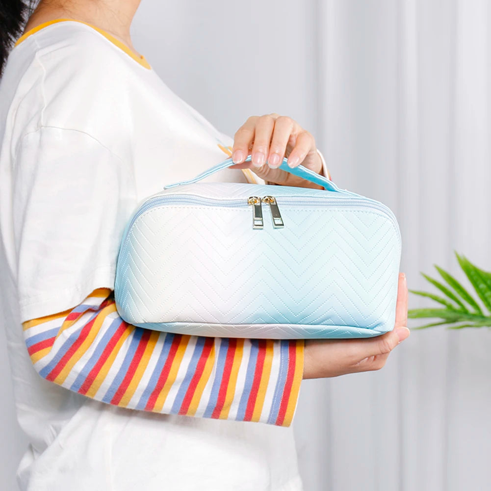 Colorful Wavy Gradient PU Leather Make Up Bag