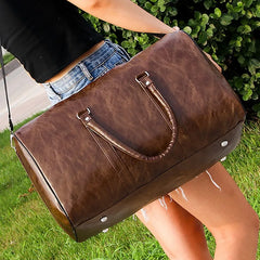 PU Leather Men Travel Bag Large Duffle Independent Big Fitness Bags Handbag Bag