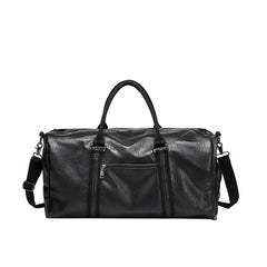 PU Leather Men Travel Bags with Shoe Compartment Large Handbag