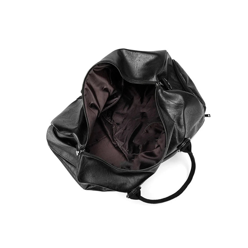 PU Leather Men Travel Bags with Shoe Compartment Large Handbag