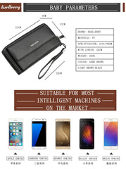 PU Leather Men's Clutch Wallets Zipper Business Solid Male Purses